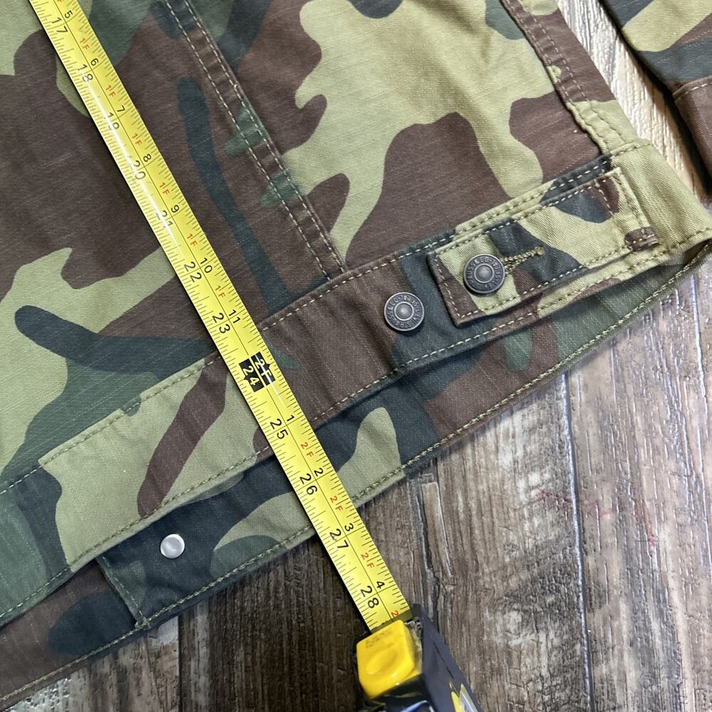 Levi's Camo Trucker Jacket Mens Size M Green Brown Woodland Camouflage - Picture 5 of 6
